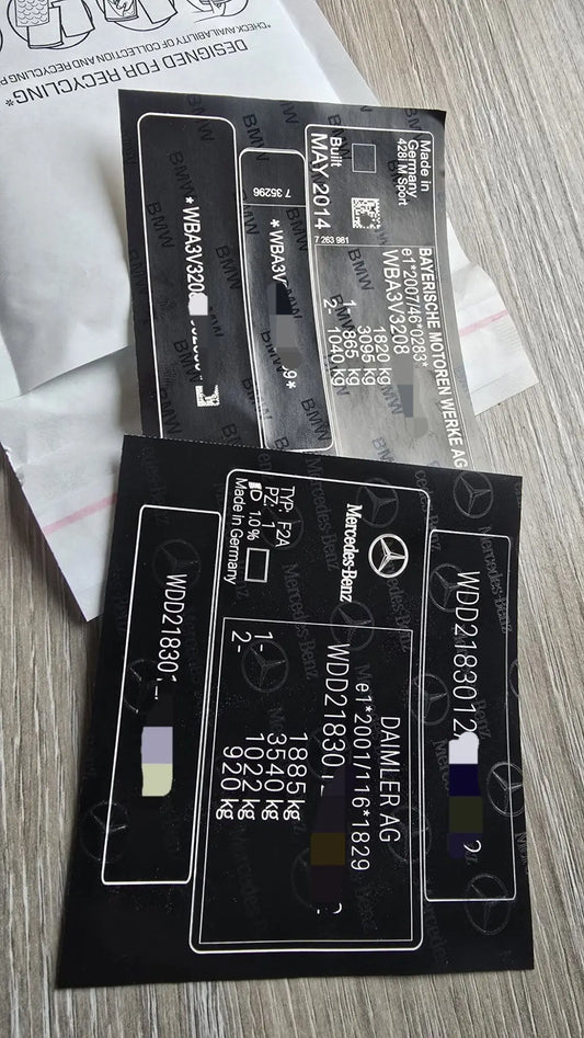 BMW VIN Sticker Replacement Guide UK