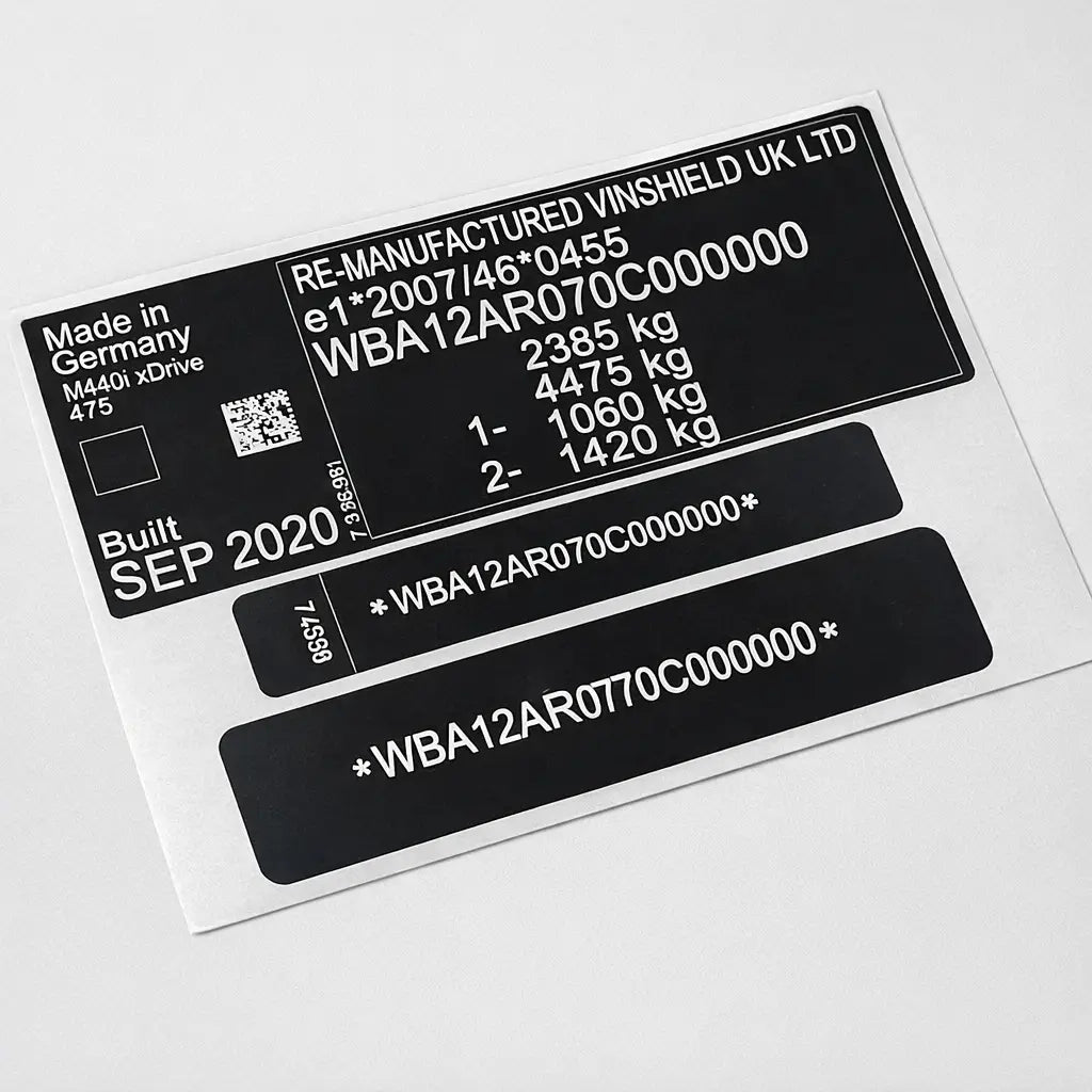 BMW Replacement VIN Sticker Chassis Plate UK