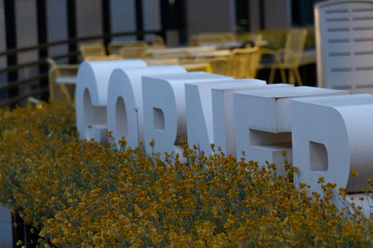 Corner freestanding letter signage