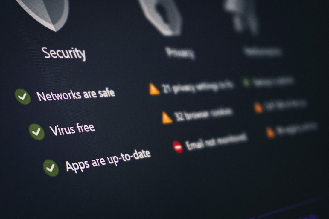 A security and privacy dashboard with its status