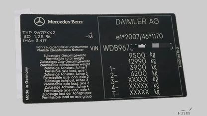 hgv vin sticker plate