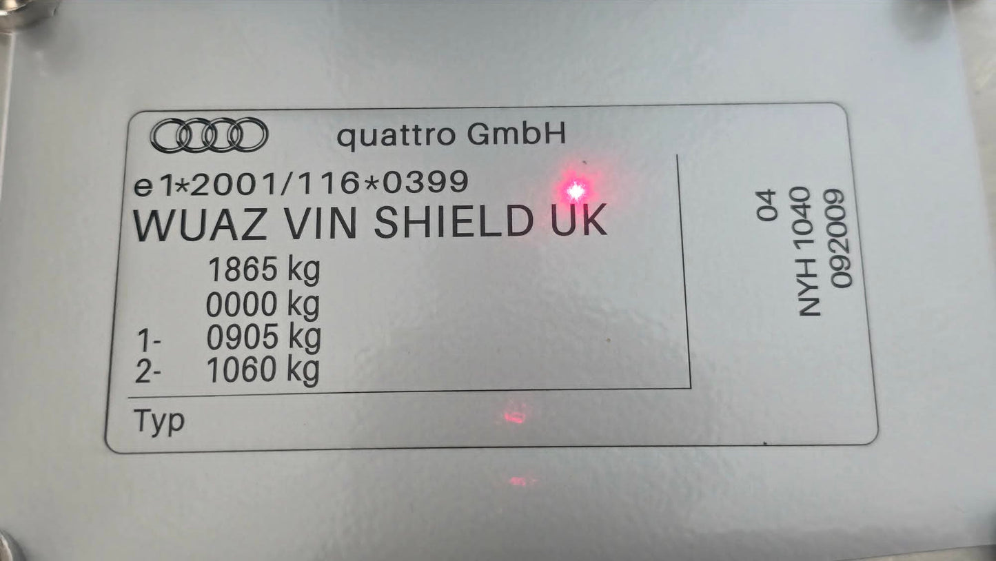 Audi Door B Pillar - Engine Bay Label