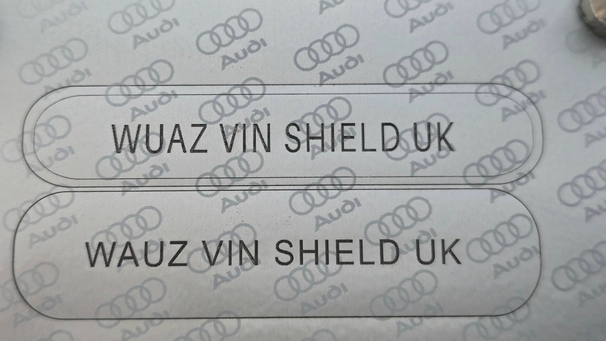 Audi Windscreen - Dashboard label