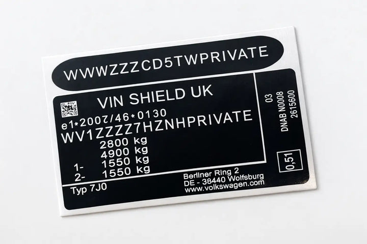 Volkswagen Replacement VIN Stickers - VIN tag sticker decal plate