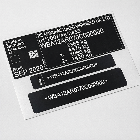 BMW M440i vin sticker replacement plate