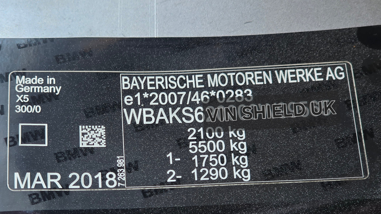 BMW x5 - VIN SHIELD UK LTD