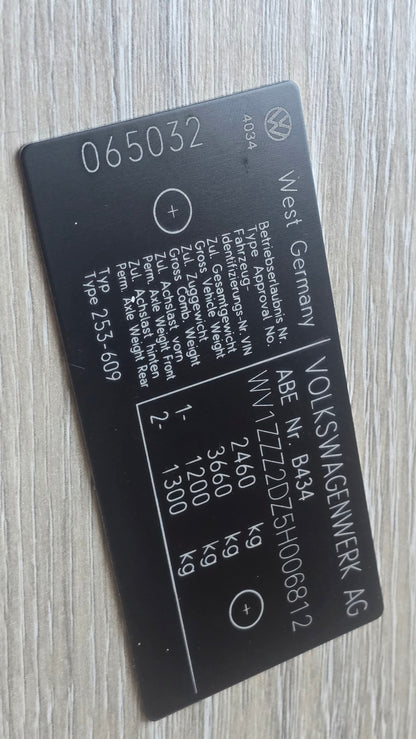 Custom Made VIN Plates – New & Classic Vehicles