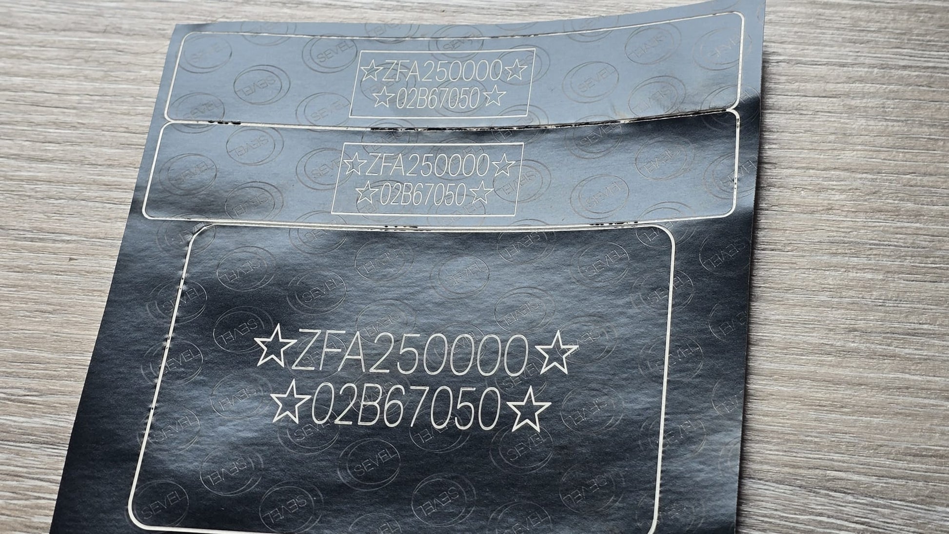 Order a complete 
 VIN replacement set including a  Fiat camper door / B-pillar VIN label,  Fiat motorhome windscreen VIN sticker, and  Fiat RV chassis VIN plate. Manufactured in the UK using durable automotive-grade materials for long-lasting identification.