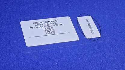 Renault VIN door label replacement sticker for PSA automobiles with weight specifications and waterproof durable design