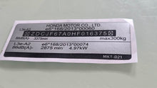 Honda Motorcycle VIN Label Replacement UK