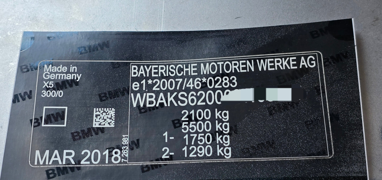BMW x5 - VIN SHIELD UK LTD