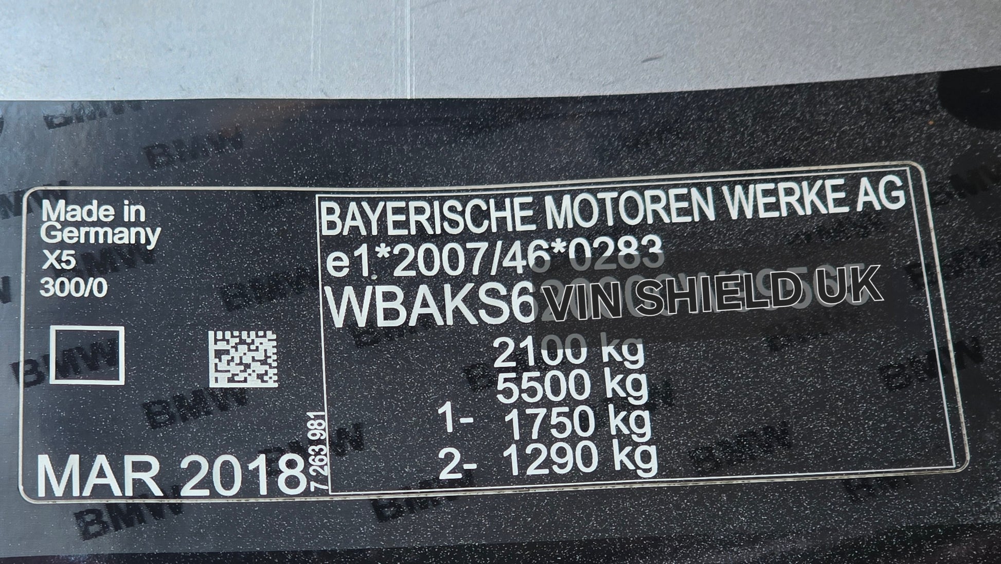 BMW x5 - VIN SHIELD UK LTD