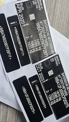 We manufacture VIN sticker and chassis plate replacements for Japanese imported vehicles (JDM) registered in the UK.

Ideal where original Japanese VIN labels are missing, damaged, corroded, incorrectly formatted for UK presentation, or removed during restoration.