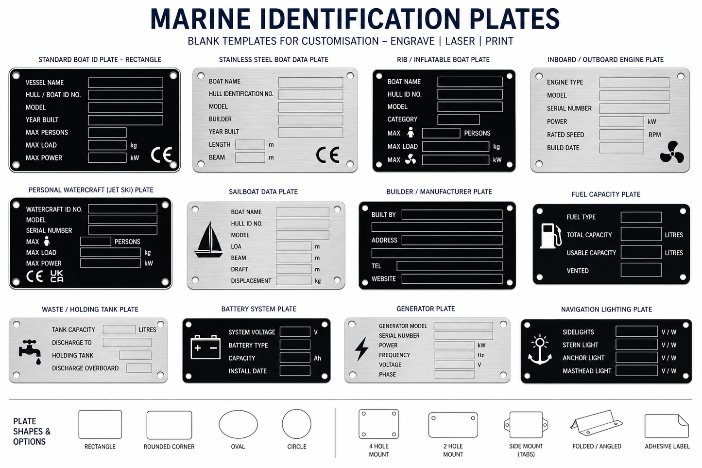 Marine Identification Plates | Specialist Vehicle Labels