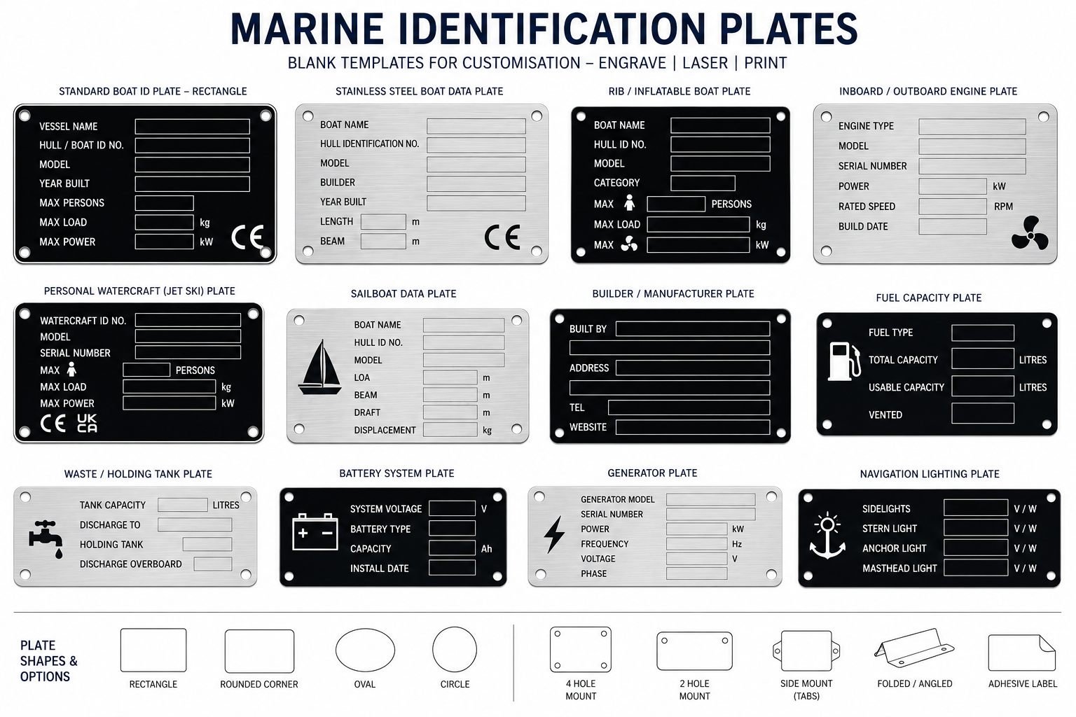 Marine Identification Plates | Specialist Vehicle Labels