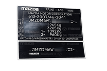 Mazda VIN Sticker Set