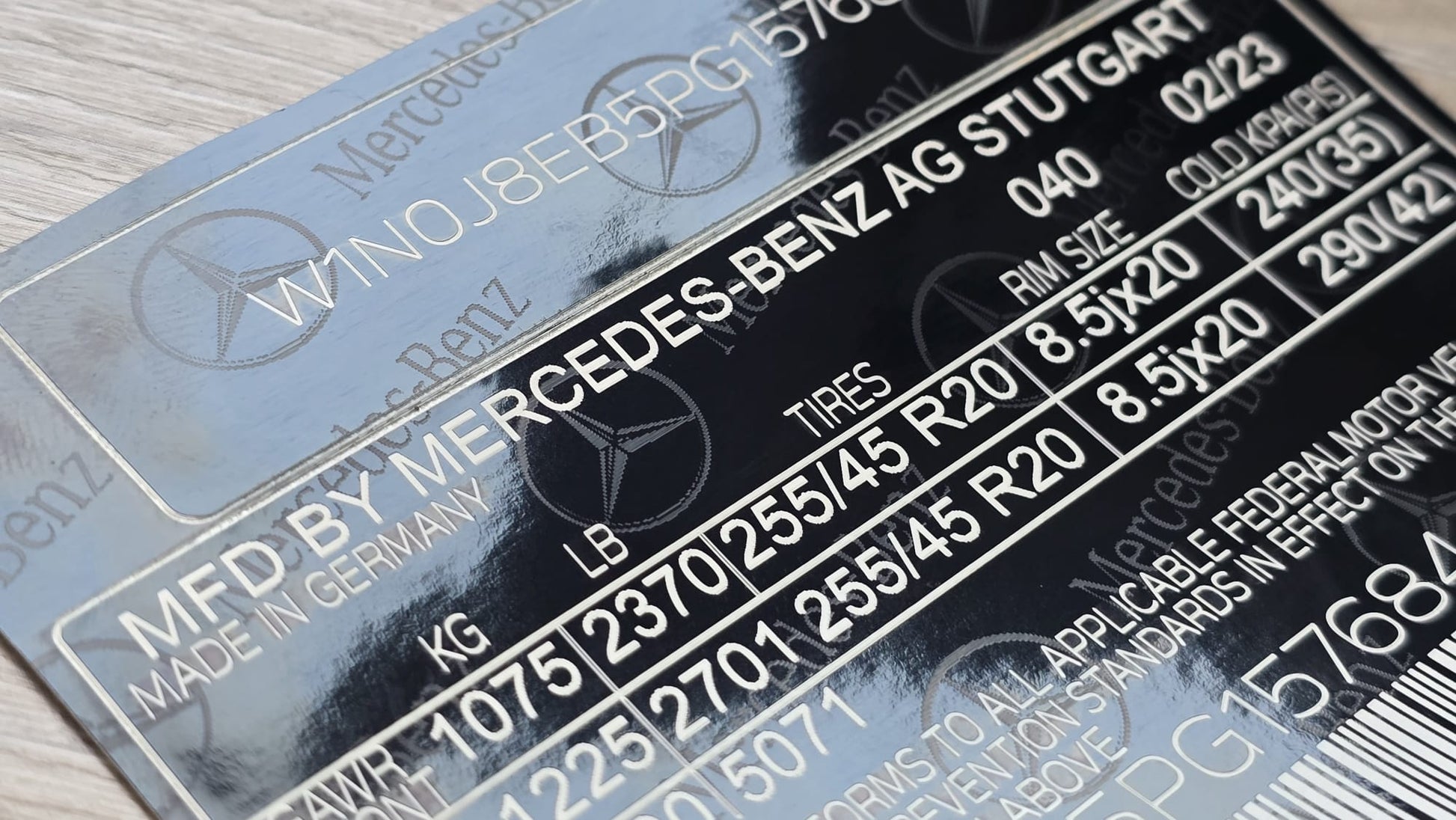 Mercedes-Benz VIN Sticker American