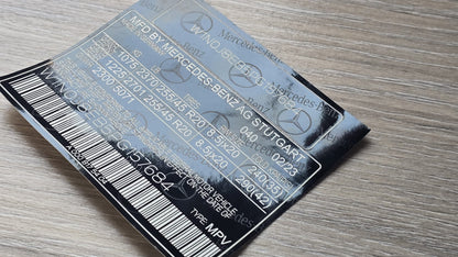 Mercedes-Benz VIN Sticker American