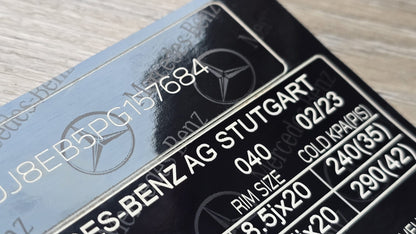 Mercedes-Benz VIN Sticker American