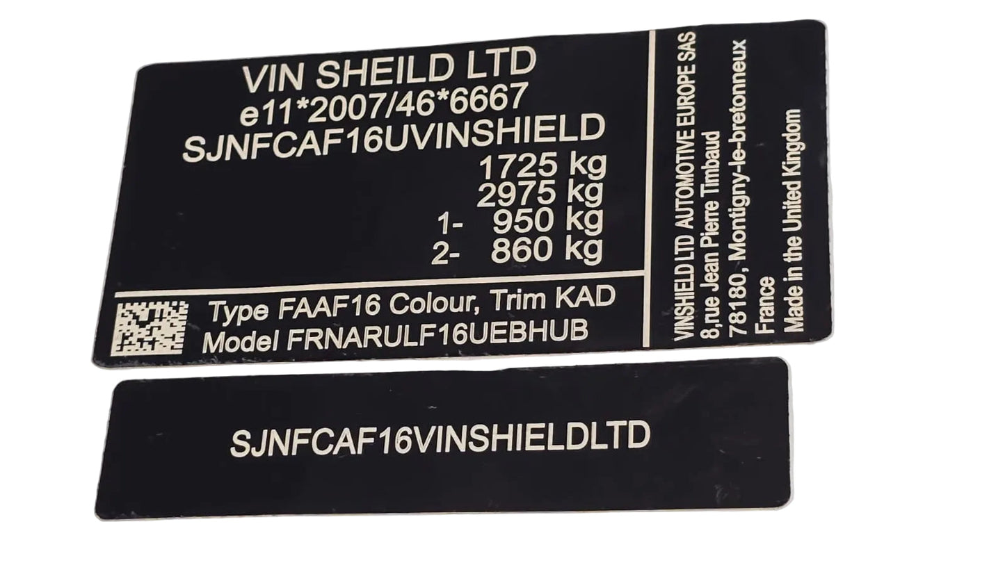 vin plate vin sticker vin tag chassis id