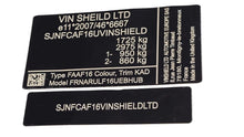 vin plate vin sticker vin tag chassis id