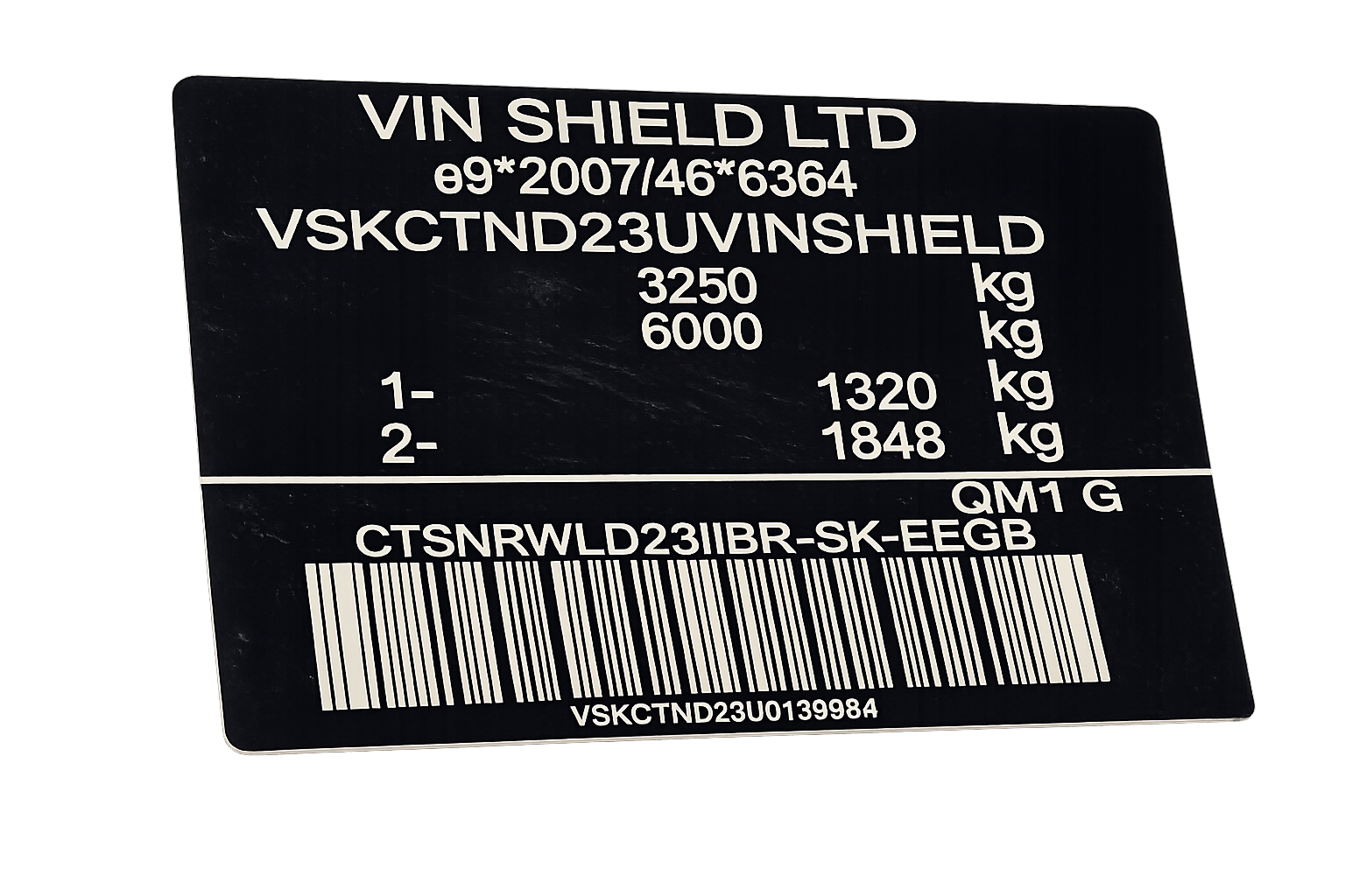 uk compliant vin sticker for nissan