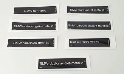Need a paint code label replacement? We manufacture replacement vehicle paint code stickers for all makes and models — ideal when the original colour code label is missing, damaged, faded, peeling, or painted over.