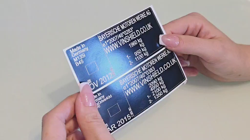 Load video: BMW UK – BMW VIN stickers and car VIN labels

Mercedes-Benz UK – Mercedes VIN decals and tamper-proof VIN stickers

Audi UK – Audi vehicle identification number stickers and OEM VIN labels

Ford UK – Ford VIN stickers, custom automotive VIN labels

Toyota UK – Toyota VIN decals and replacement VIN stickers

Volkswagen UK – VW VIN stickers and durable car VIN labels

Honda UK – Honda VIN decals, tamper-proof vehicle ID stickers

Nissan UK – Nissan VIN stickers and OEM-compliant VIN labels

Jaguar UK – Jaguar