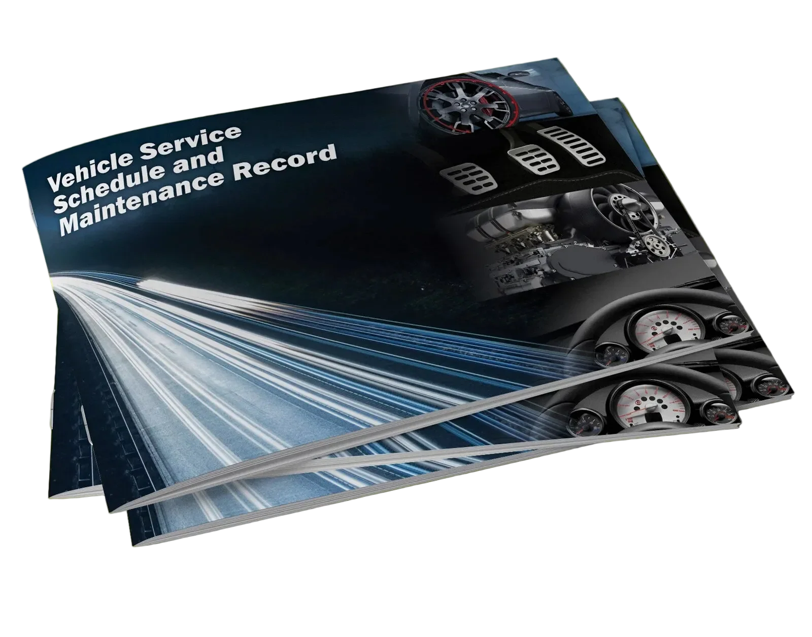 Professional vehicle service schedule and maintenance record book