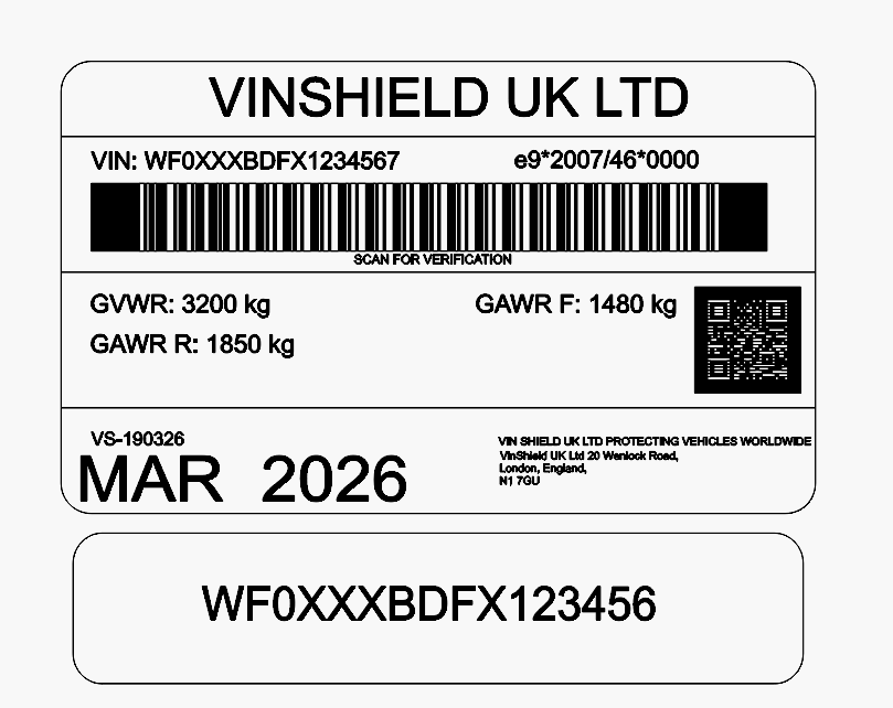 replacement vin tag chassis plate stickers and labelsfor all vehicles protection
