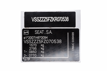 SEAT VIN Sticker Replacement Set UK - VIN tag sticker decal plate