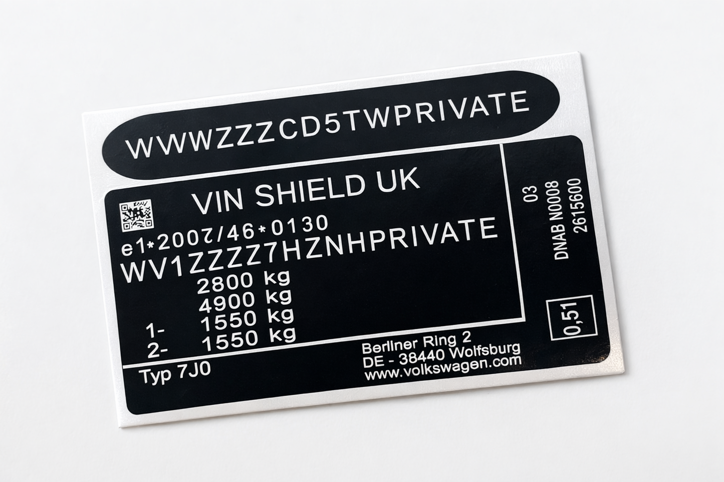 Volkswagen Replacement VIN Stickers - VIN tag sticker decal plate