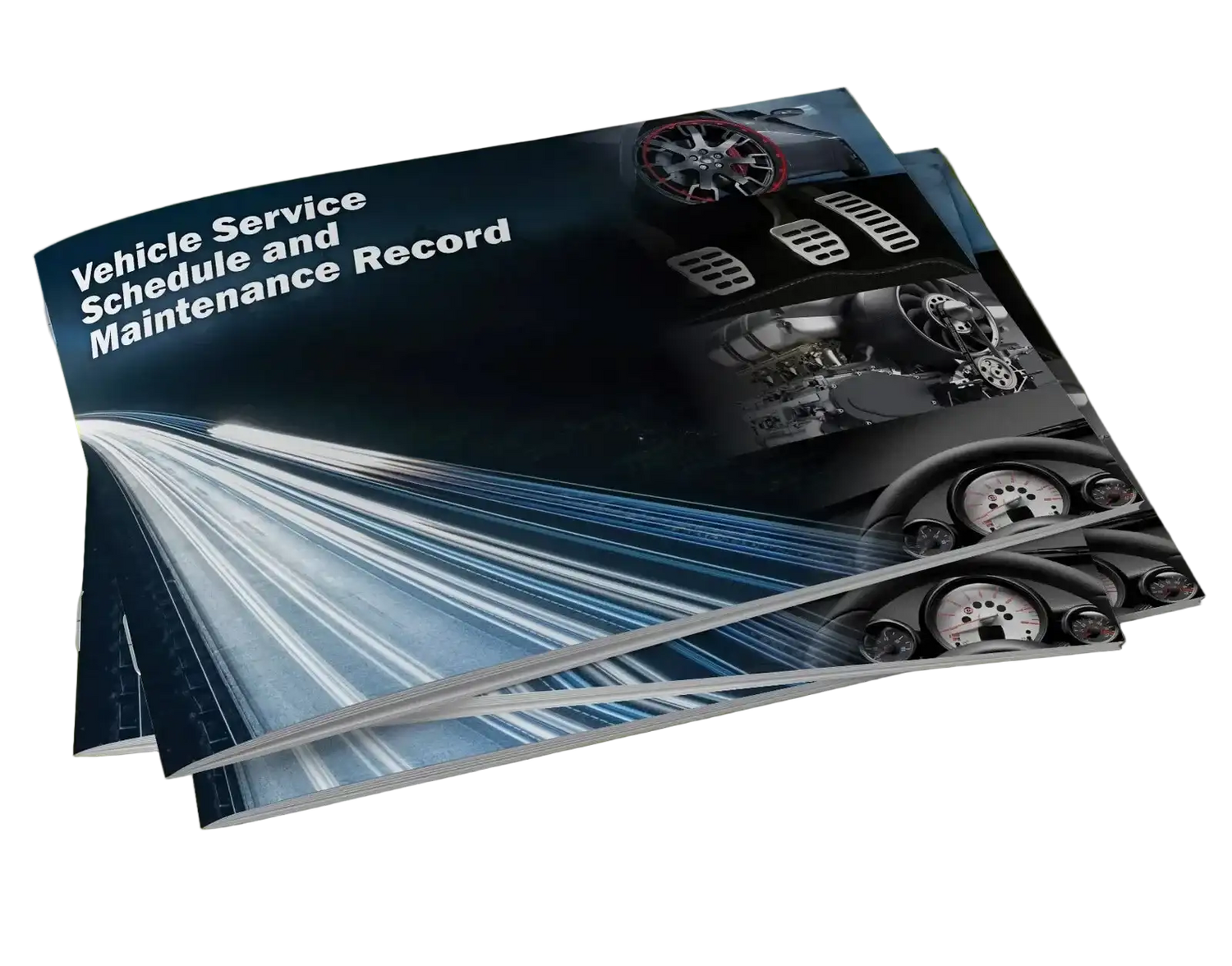Professional vehicle service schedule and maintenance record book