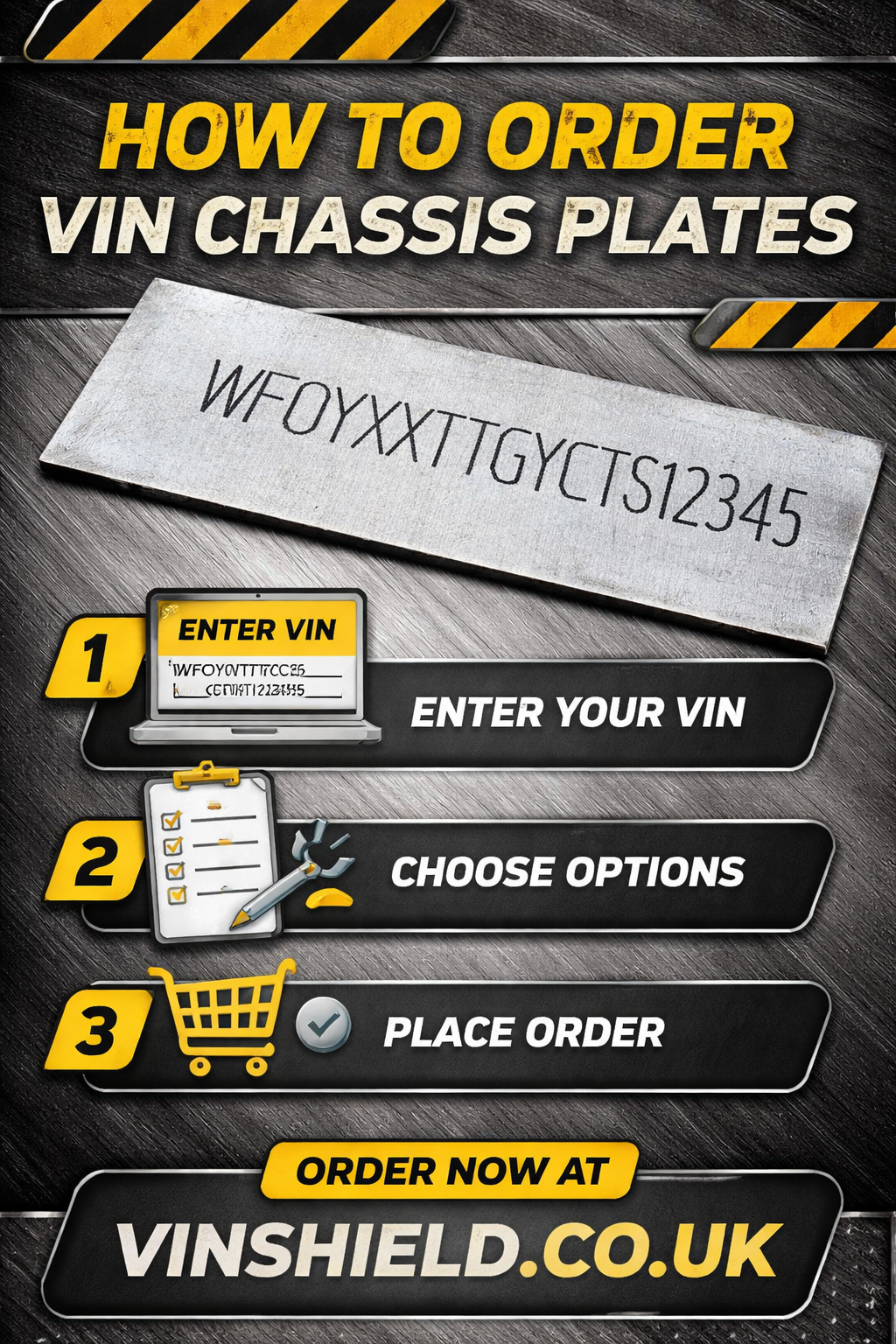 How to order vin stickers vin plates chassis plates vin tags data tags data plates with step by step instructions