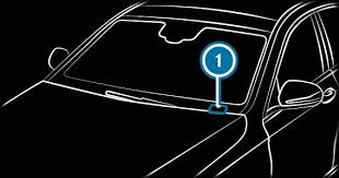 Car windshield showing placement of vin stickers vin plates chassis plates vin tags data tags data plates